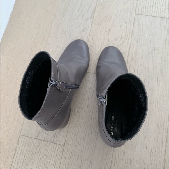 Cole Haan Grand OS Taupe Leather Heeled Boots - Picture 5 of 8